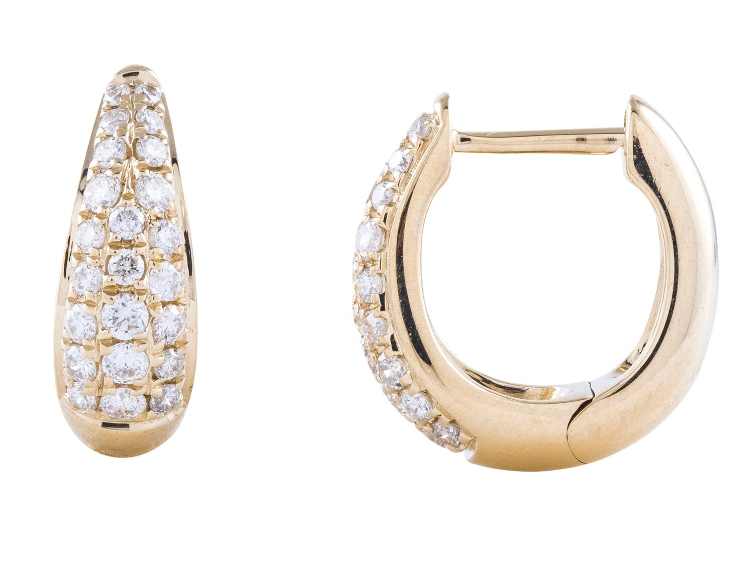 Diamond Earrings - 14 KT Yellow Gold