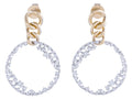 Diamond Earrings - 14 KT White & Yellow Gold