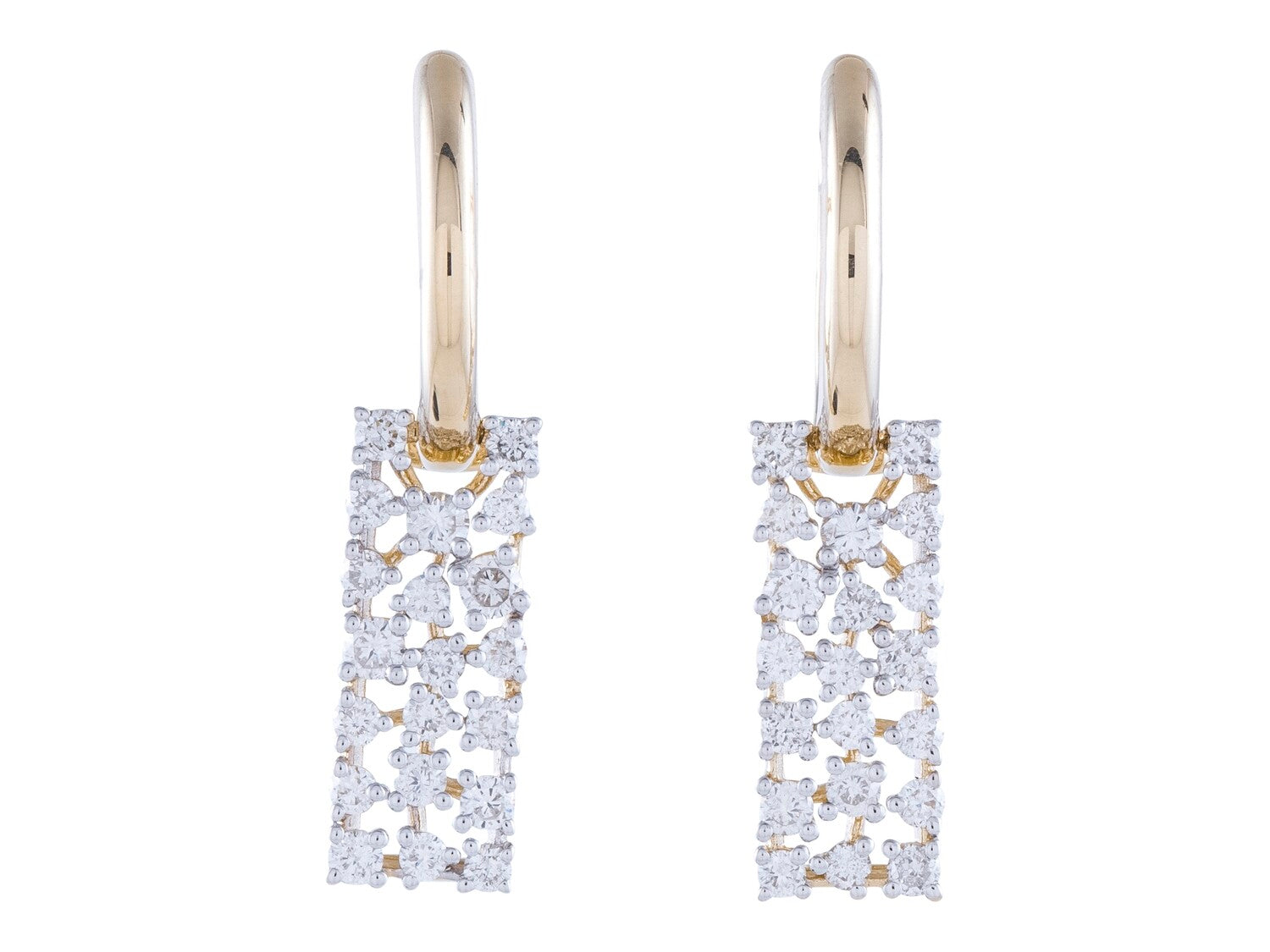 Diamond Earrings - 14 KT Yellow Gold