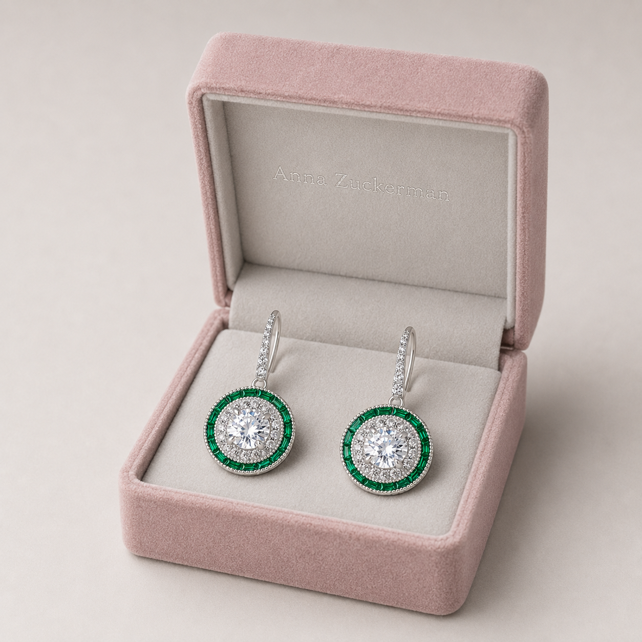 Demi Deco Earrings in Emerald