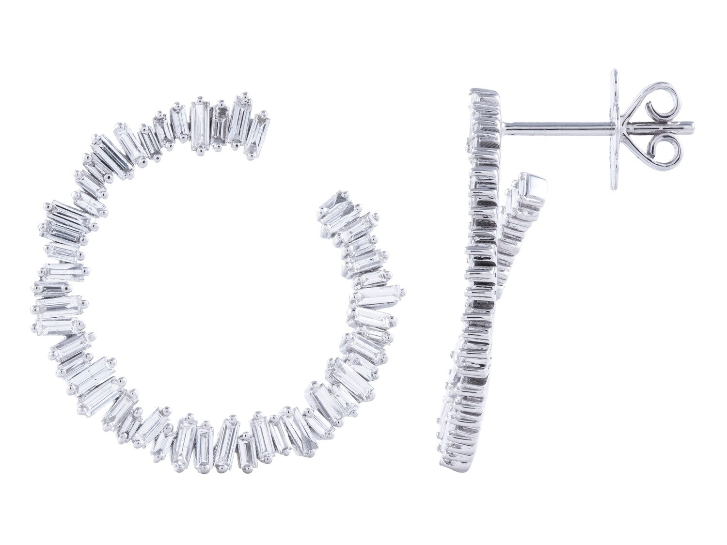 Diamond Earrings - 18 KT White Gold