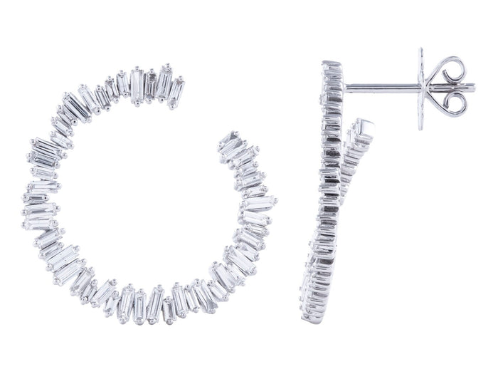 Diamond Earrings - 18 KT White Gold