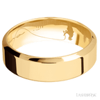 7 mm wide High Bevel 14K Yellow Gold band.