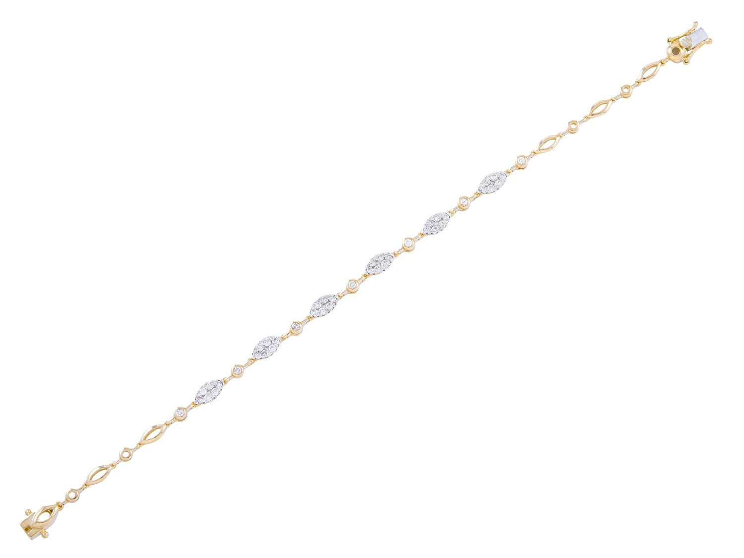 Diamond Bracelet - 14 KT Yellow Gold