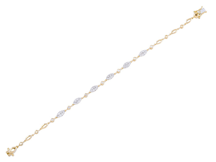 Diamond Bracelet - 14 KT Yellow Gold