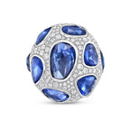Rose Cut Blue Sapphire Diamond Ring