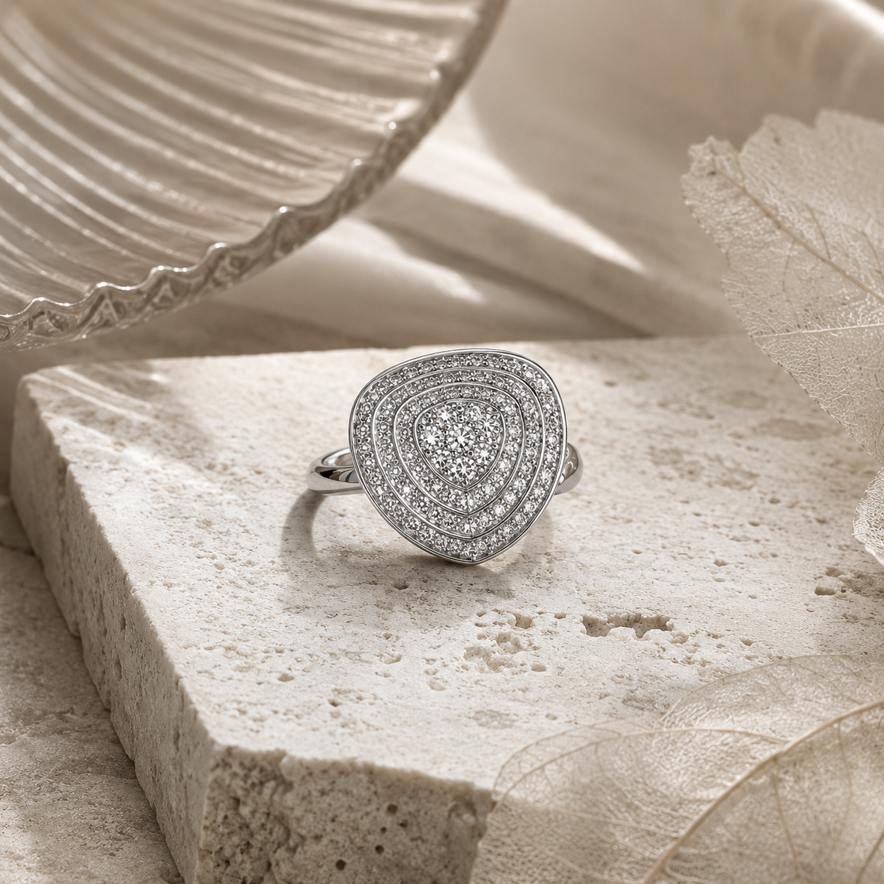Spiral Pavé Cocktail Ring