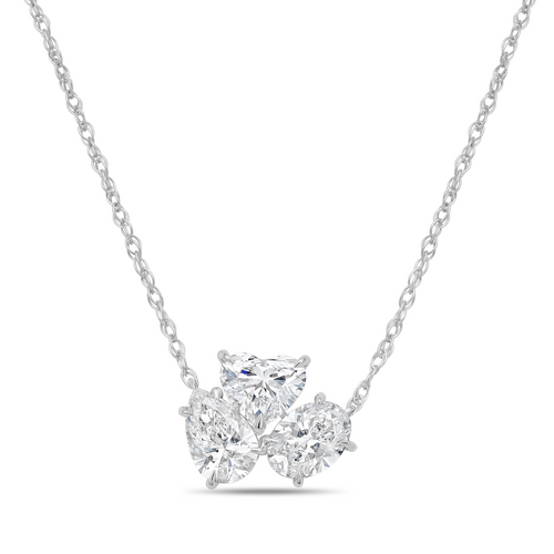 Multi-Shape Lab Grown Three Diamond Pendant