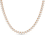 Lab-Grown Round Diamond Tennis Necklace, 3-Prong