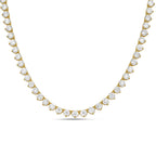 Lab-Grown Round Diamond Tennis Necklace, 3-Prong
