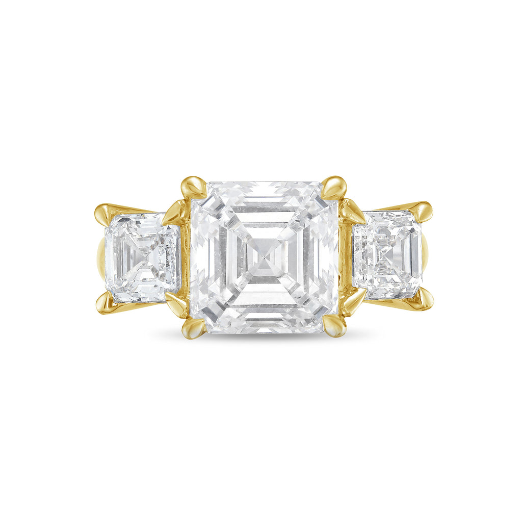 Lab-Grown Three Asscher Diamond Ring