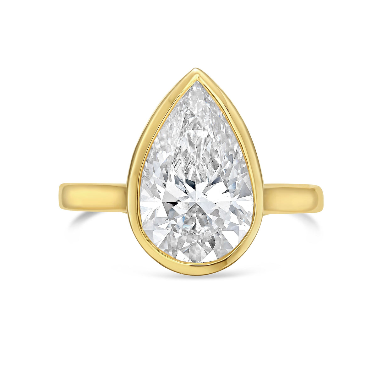 Lab-Grown Pear Bezel Engagement Ring
