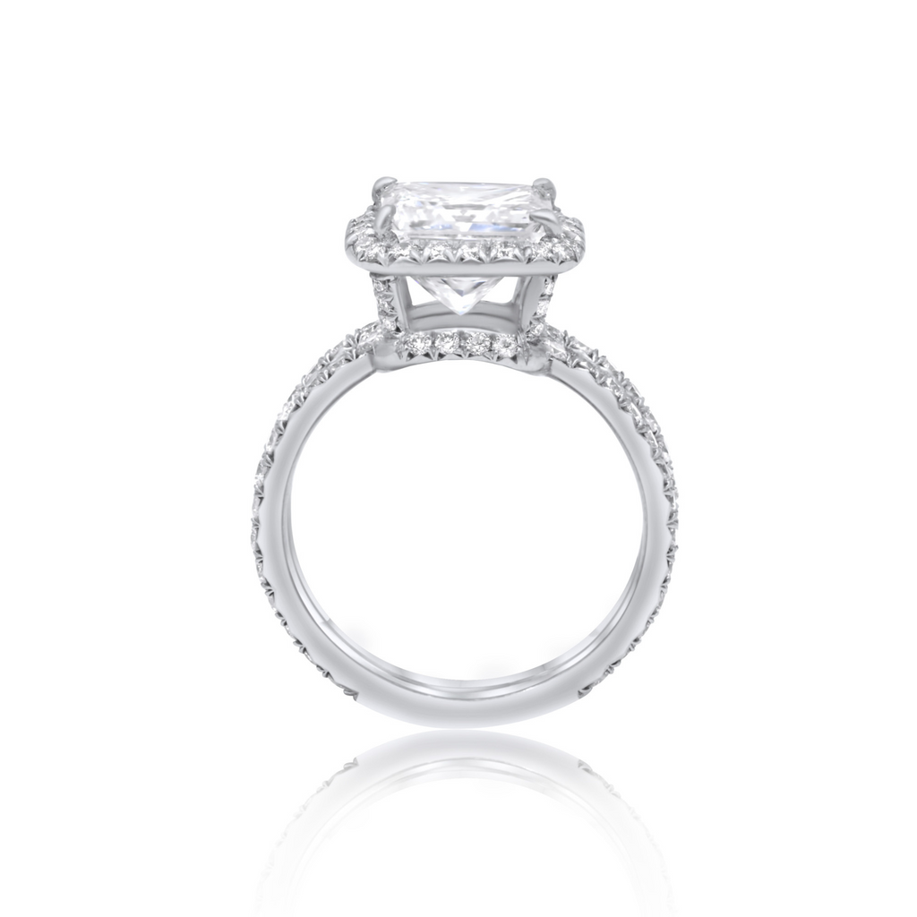 3ct Princess Cut Diamond Halo Engagement Ring
