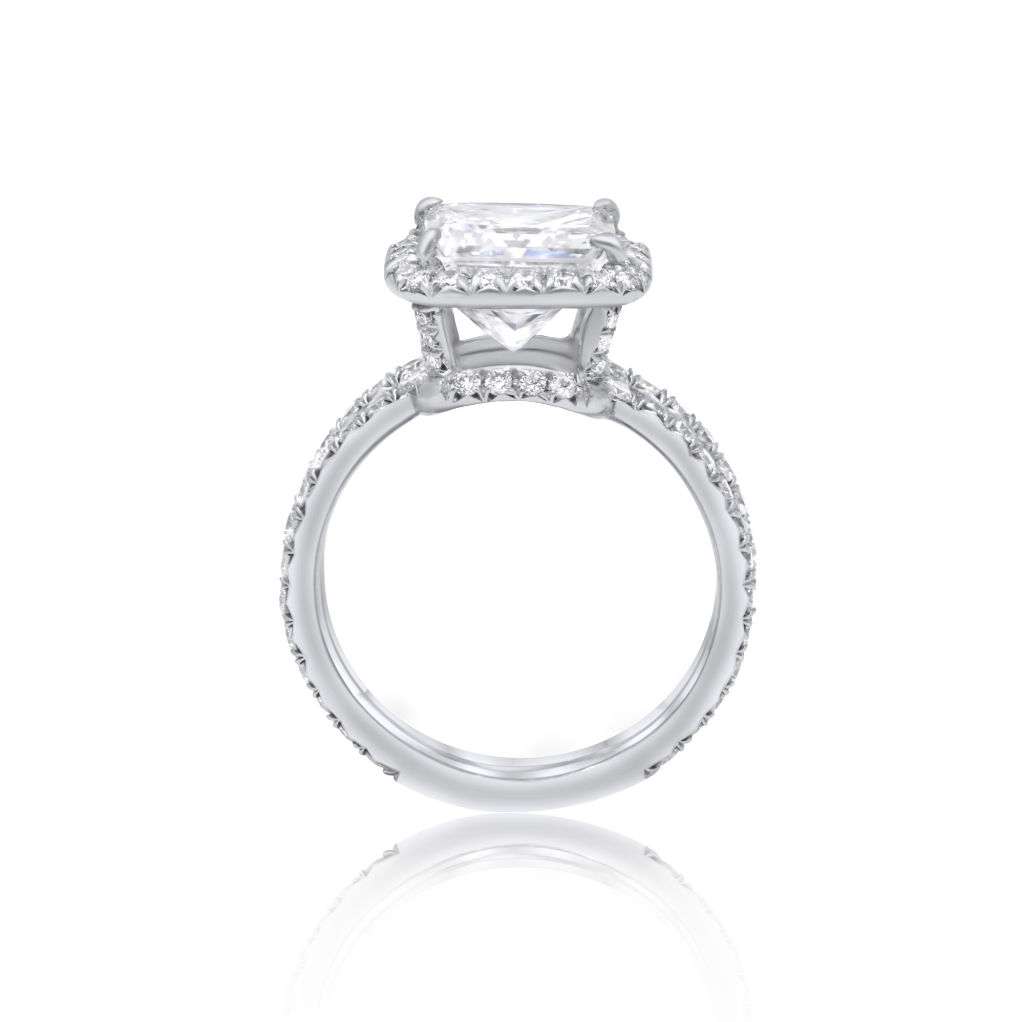 3ct Princess Cut Diamond Halo Engagement Ring
