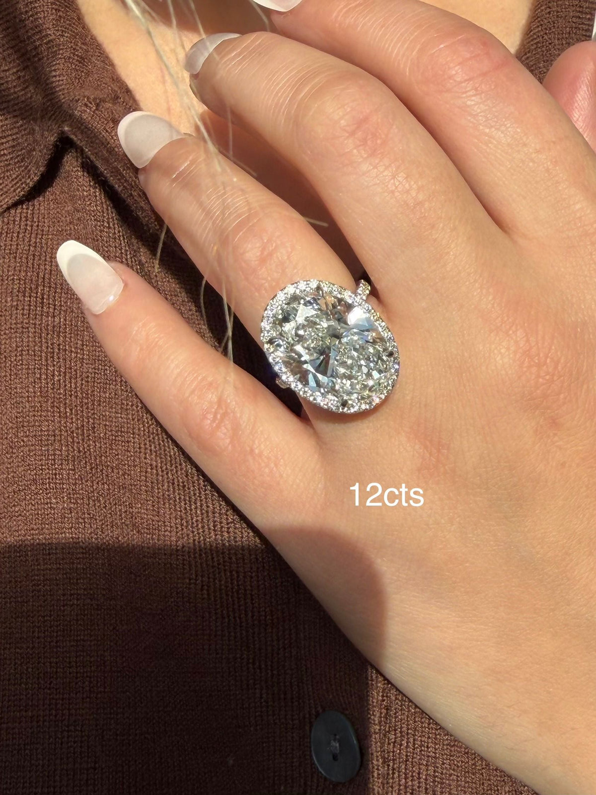 Lab-Grown Oval Diamond Halo Ring