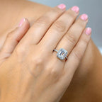 4 Carat Emerald Cut Skinny Ring