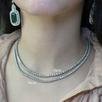 4 Prong Round Diamond Tennis Necklace