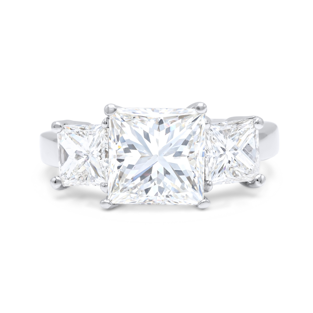 Princess Cut Three Stone Diamond Ring