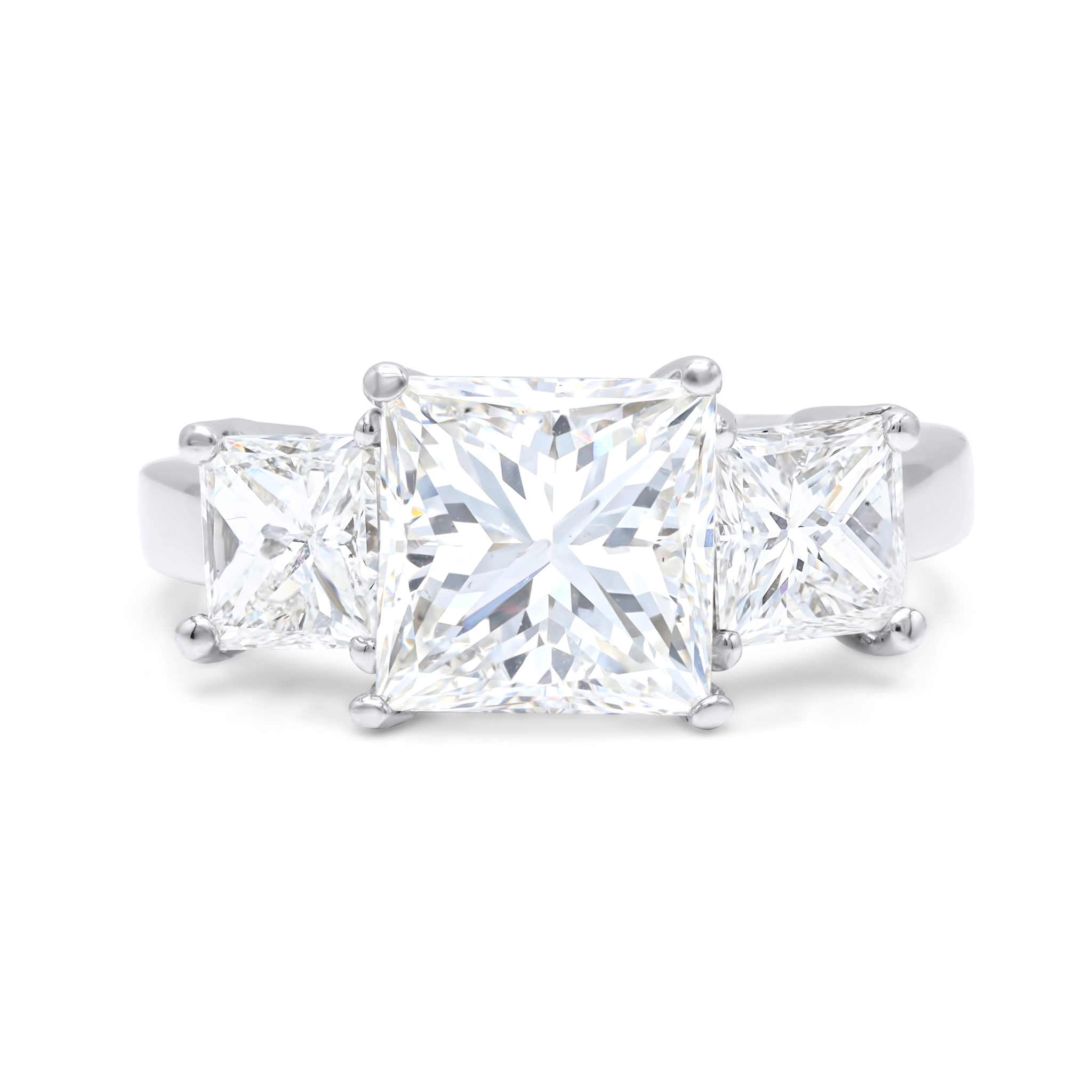 Princess Cut Three Stone Diamond Ring