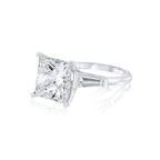 4.30ct Princess Cut With Side Baguettes Set Diamonds Ring