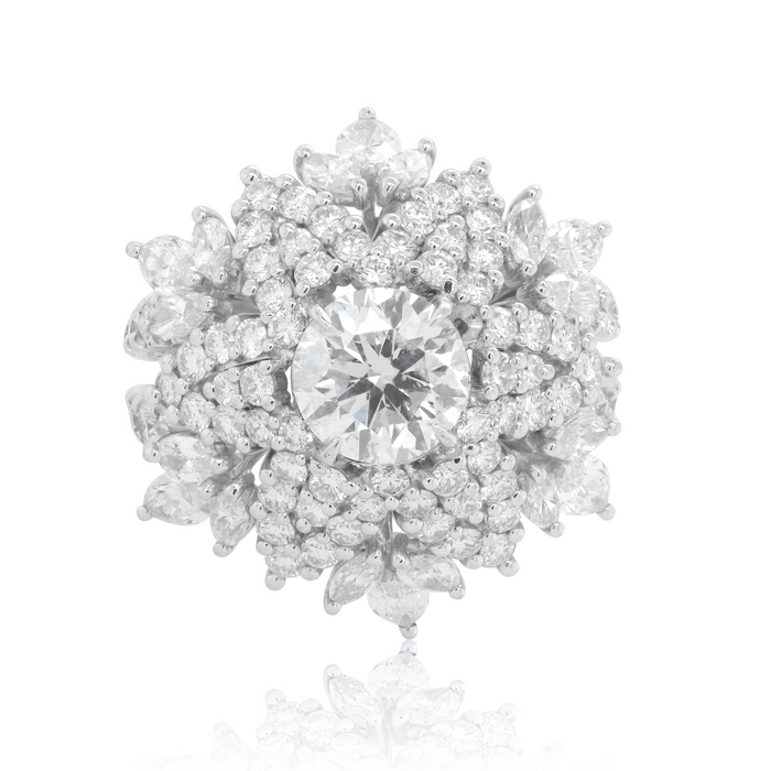 Platinum Snowflake Diamond Ring