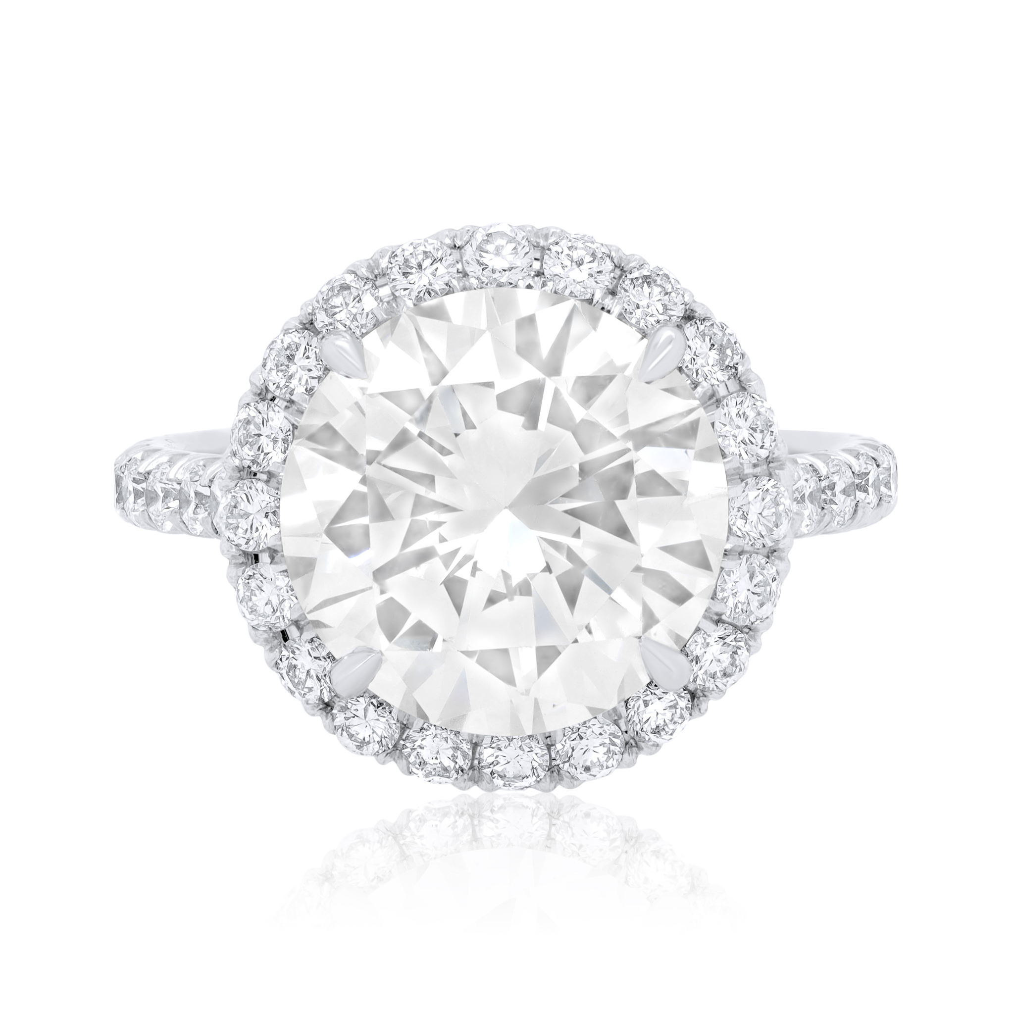 4.54ct Round Diamond Halo Ring