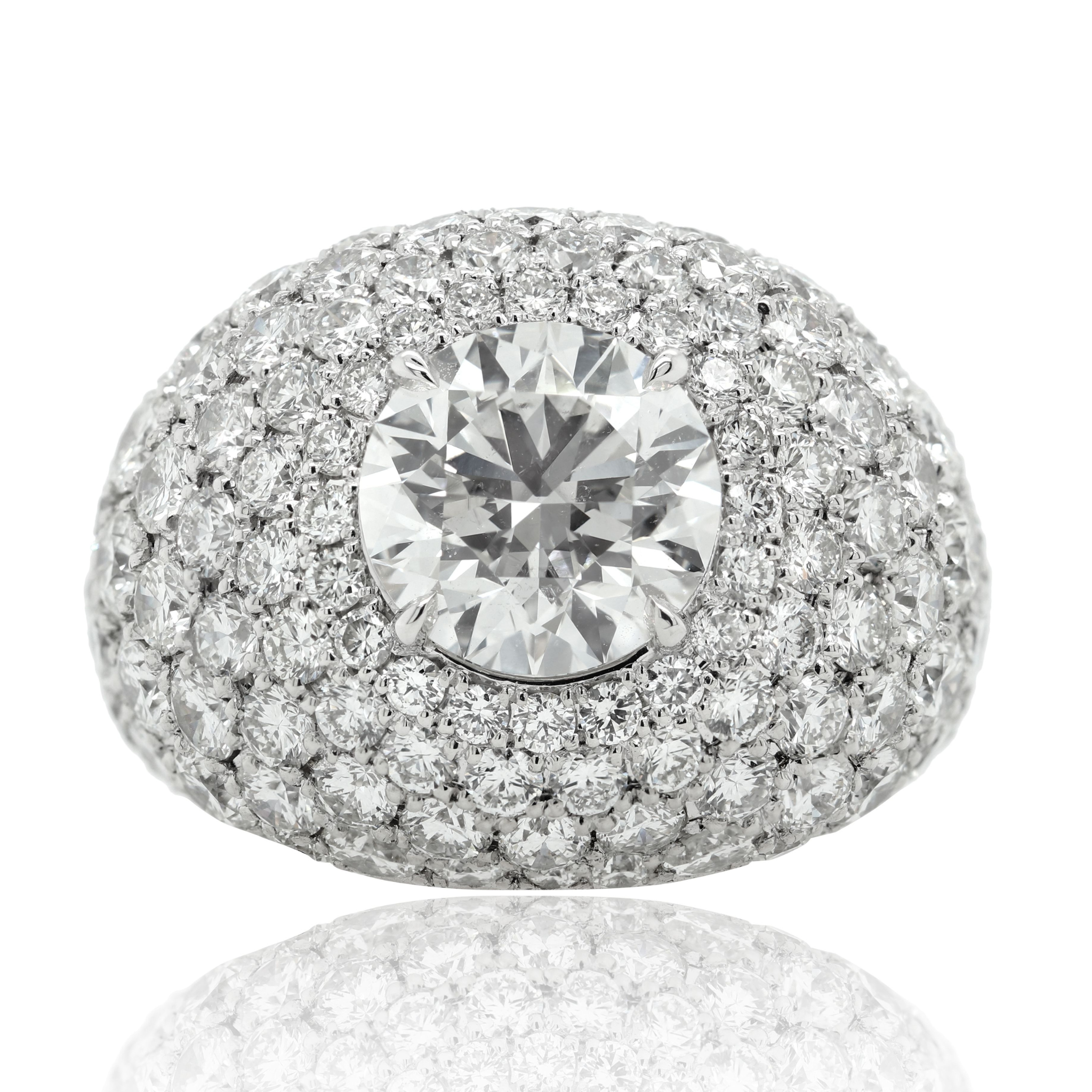 Dome-Style Round Diamond Ring