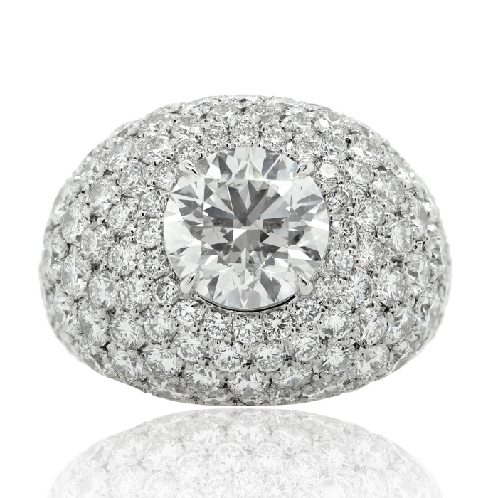 Dome-Style Round Diamond Ring