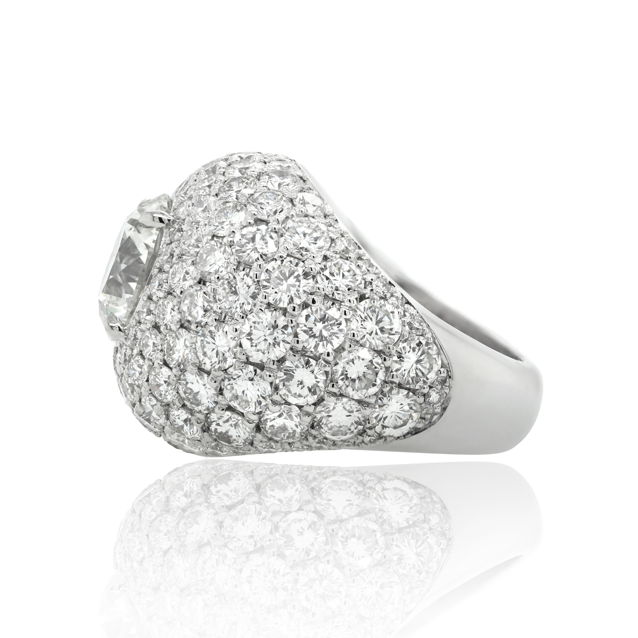 Dome-Style Round Diamond Ring