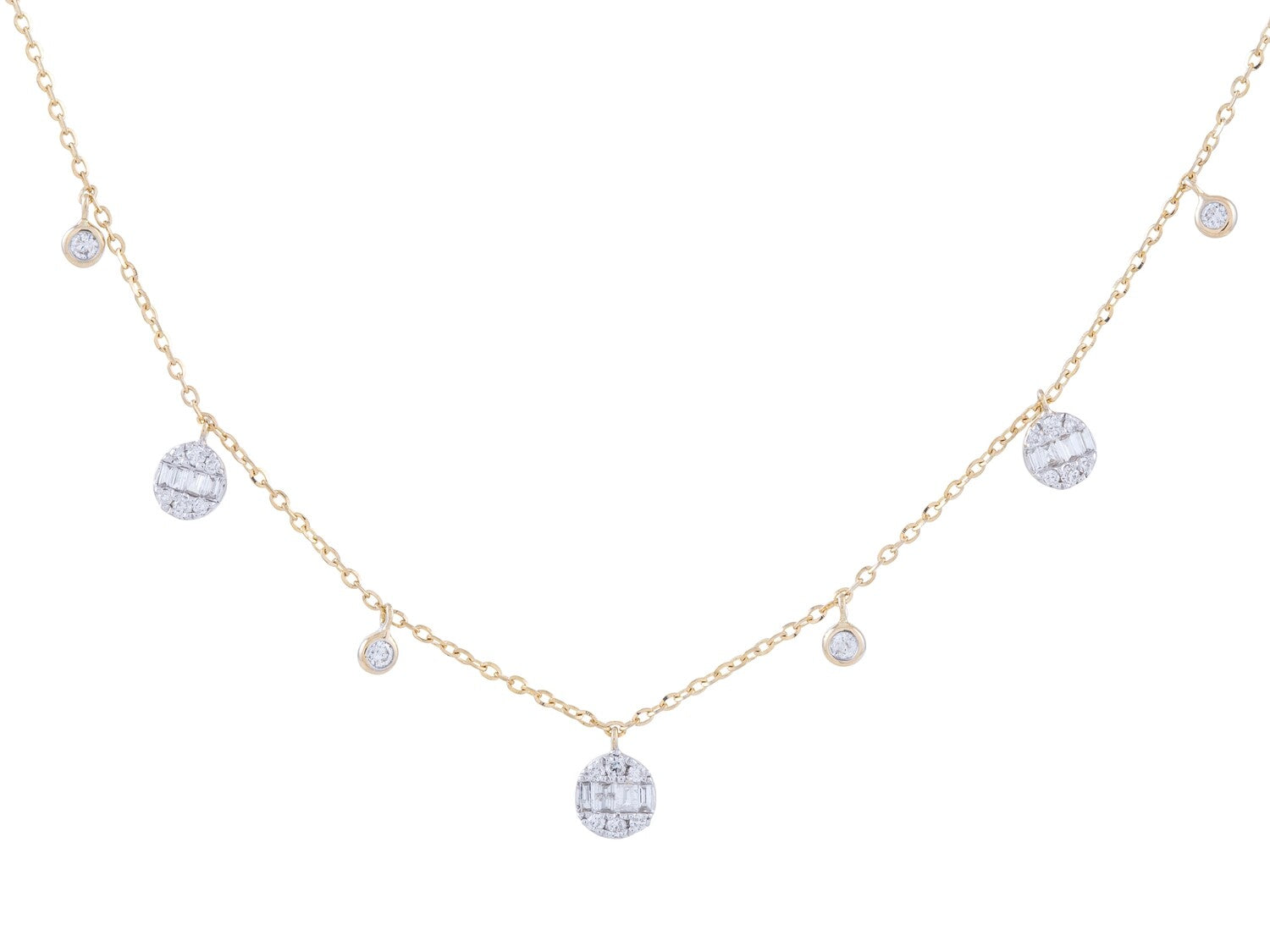 Diamond Necklace - 14 KT Yellow Gold