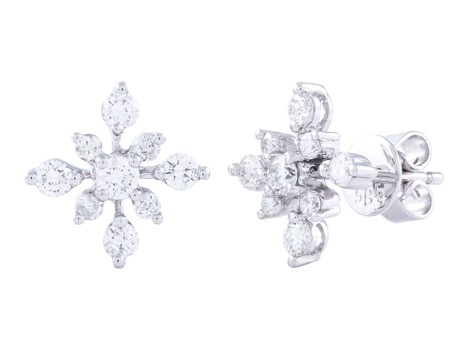 Diamond Earrings - 14 KT White Gold