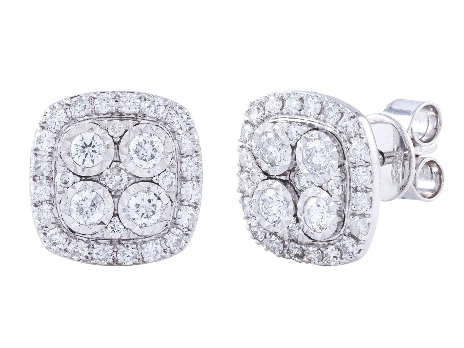 Diamond Earrings - 14 KT White Gold
