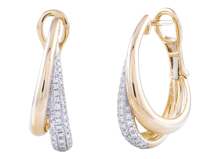 Diamond Earrings - 14 KT Yellow Gold