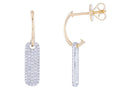 Diamond Earrings - 14 KT White and Yellow Gold