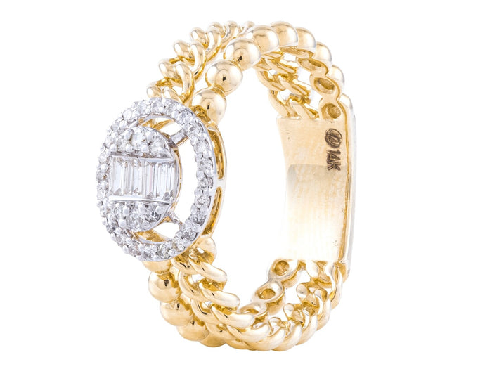 Diamond Ring - 14 KT Yellow Gold