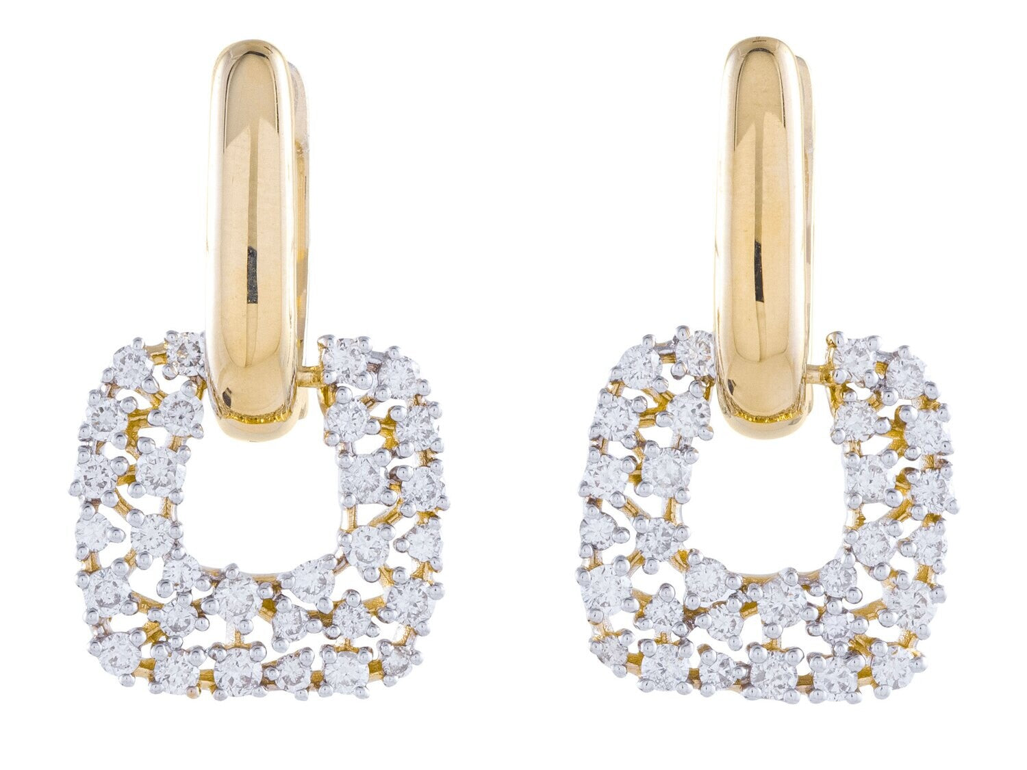 Diamond Earrings - 14 KT Yellow Gold