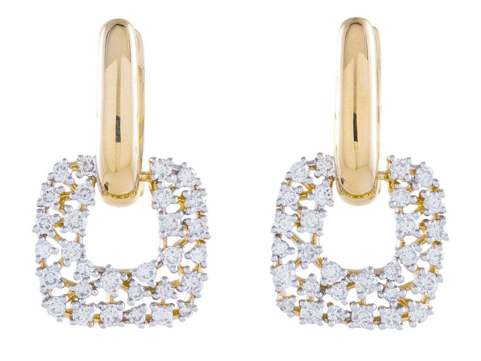 Diamond Earrings - 14 KT Yellow Gold