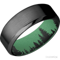 8 mm wide High Bevel Zirconium band featuring a Squatch sleeve.