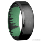8 mm wide High Bevel Zirconium band featuring a Squatch sleeve.