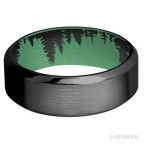 8 mm wide High Bevel Zirconium band featuring a Squatch sleeve.