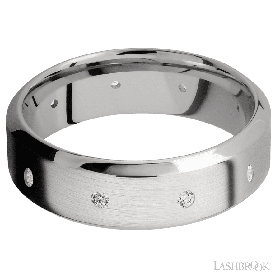 14K White Gold 7mm Satin/Polish Wedding Band