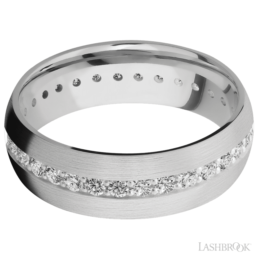 14K White Gold 7mm Satin Wedding Band
