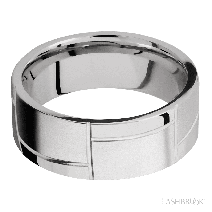 14K White Gold 8mm Bead Wedding Band