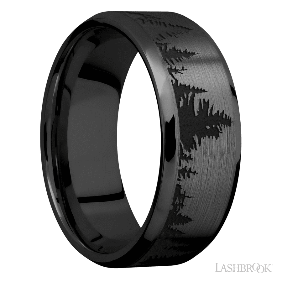 Zirconium 8mm Satin/Polish Wedding Band