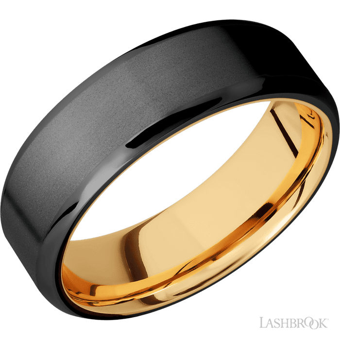 Zirconium 7mm Bead/Polish Wedding Band