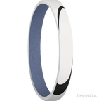 3 mm wide Domed 10K White Gold band featuring a Crushed Orchid sleeve.