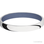 3 mm wide Domed 10K White Gold band featuring a Crushed Orchid sleeve.