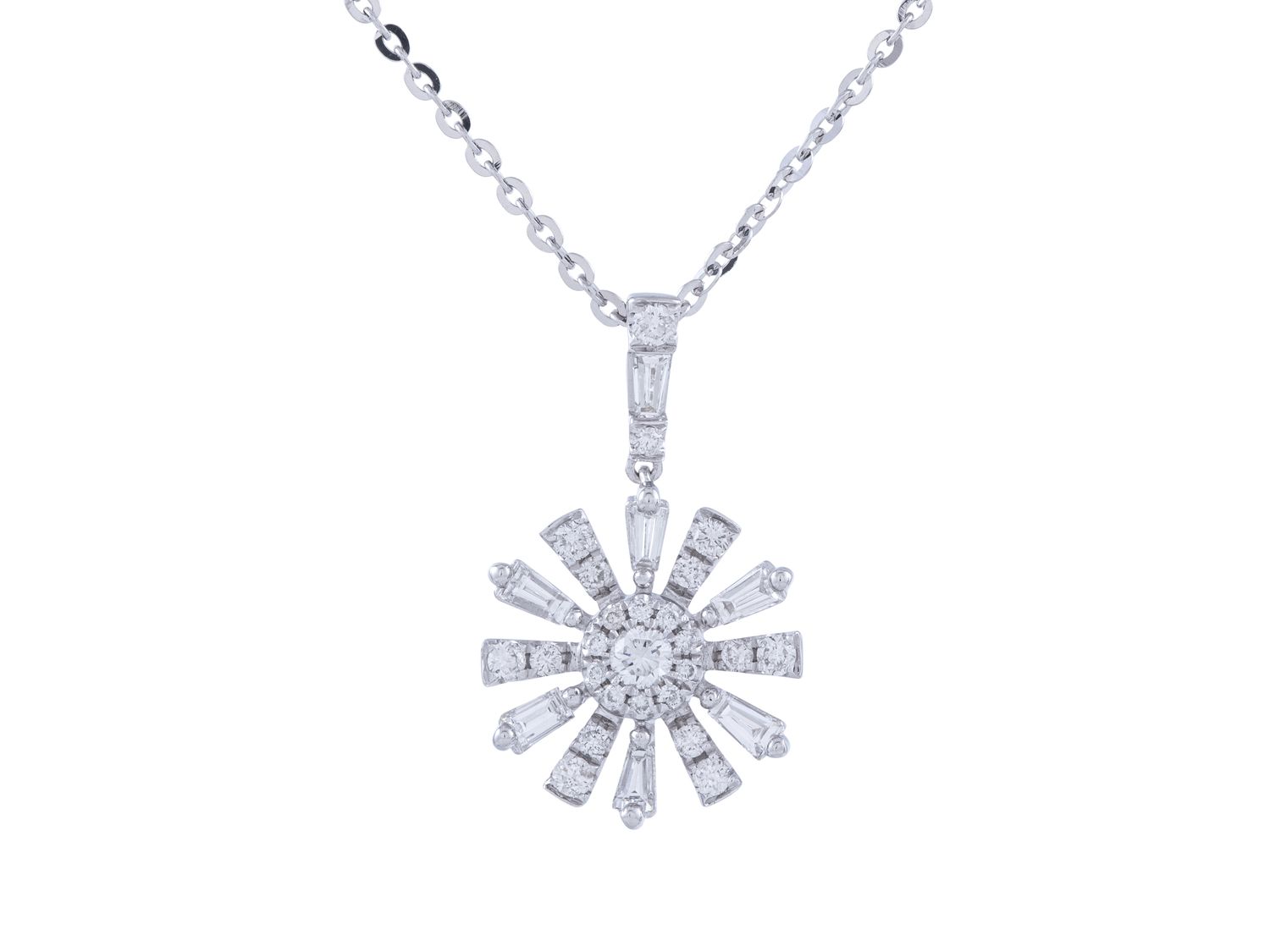 Diamond Necklace - 14 KT White Gold
