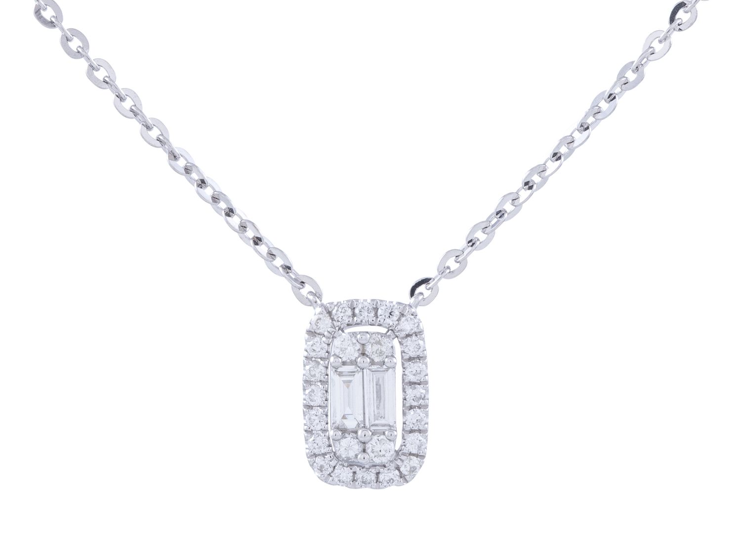 Diamond Necklace - 14 KT White Gold