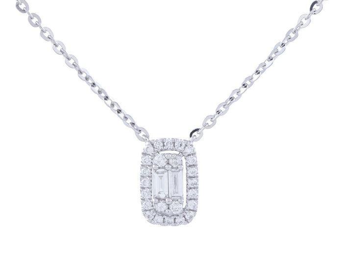 Diamond Necklace - 14 KT White Gold